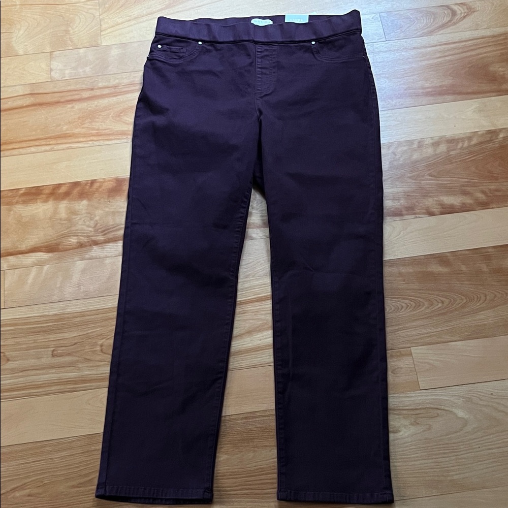 Purple Straight-Leg Pants Laura plus size 16 NWT